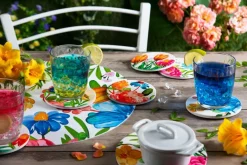 Sottobicchieri, 6 pezzi, ceramica, fiori
