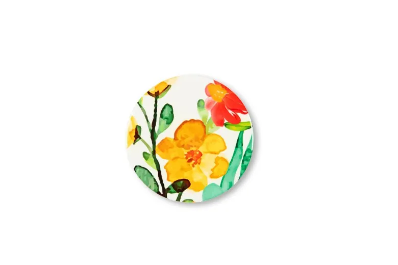 Sottobicchieri, 6 pezzi, ceramica, fiori