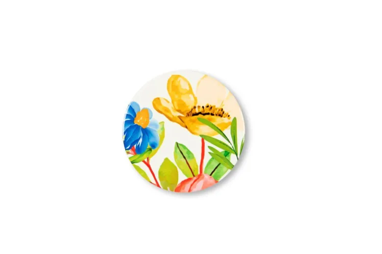 Sottobicchieri, 6 pezzi, ceramica, fiori