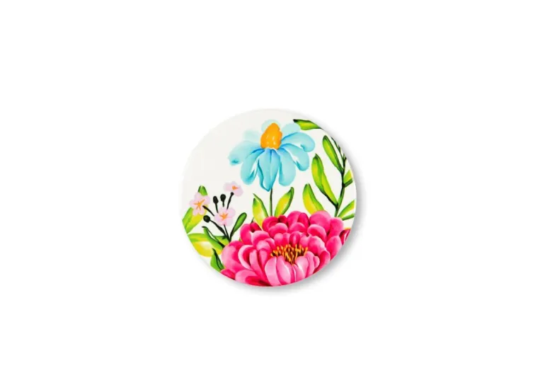 Sottobicchieri, 6 pezzi, ceramica, fiori
