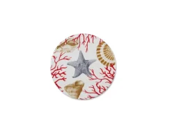Sottobicchieri, 6 pezzi, ceramica, conchiglie e coralli