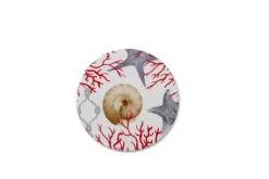 Sottobicchieri, 6 pezzi, ceramica, conchiglie e coralli