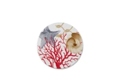 Sottobicchieri, 6 pezzi, ceramica, conchiglie e coralli