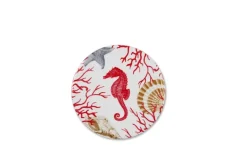 Sottobicchieri, 6 pezzi, ceramica, conchiglie e coralli