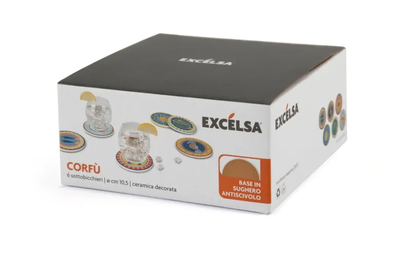 Sottobicchieri, 6 pezzi, ceramica, stile marinaro