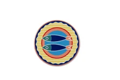 Sottobicchieri, 6 pezzi, ceramica, stile marinaro