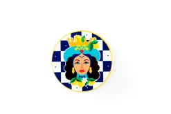 Sottobicchieri, 6 pezzi, ceramica, stile siciliano