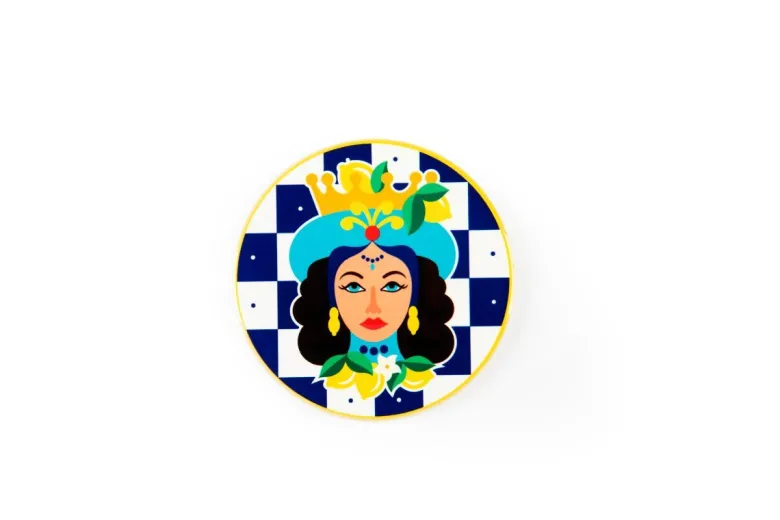 Sottobicchieri, 6 pezzi, ceramica, stile siciliano