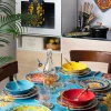 Sottobicchieri, 6 pezzi, ceramica, stile siciliano