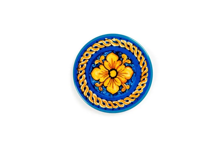 Sottobicchieri, 6 pezzi, ceramica, stile siciliano