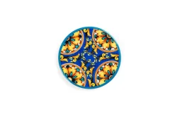 Sottobicchieri, 6 pezzi, ceramica, stile siciliano