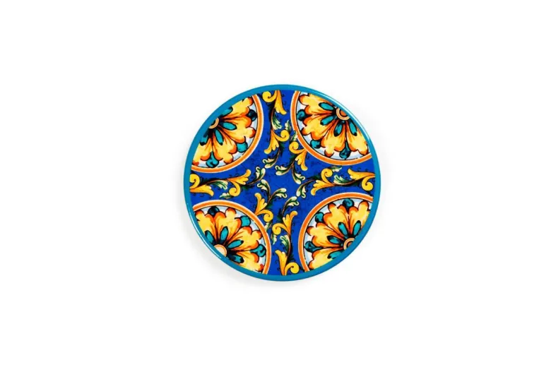 Sottobicchieri, 6 pezzi, ceramica, stile siciliano