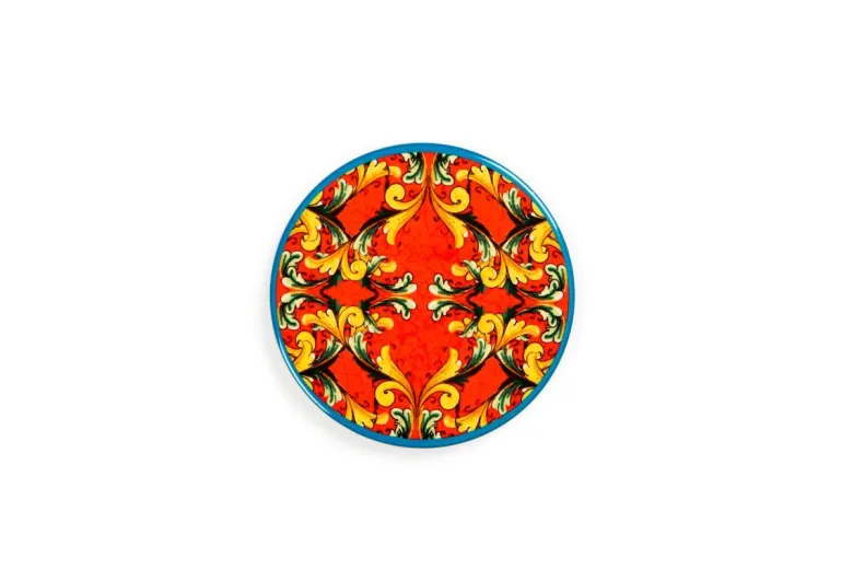 Sottobicchieri, 6 pezzi, ceramica, stile siciliano