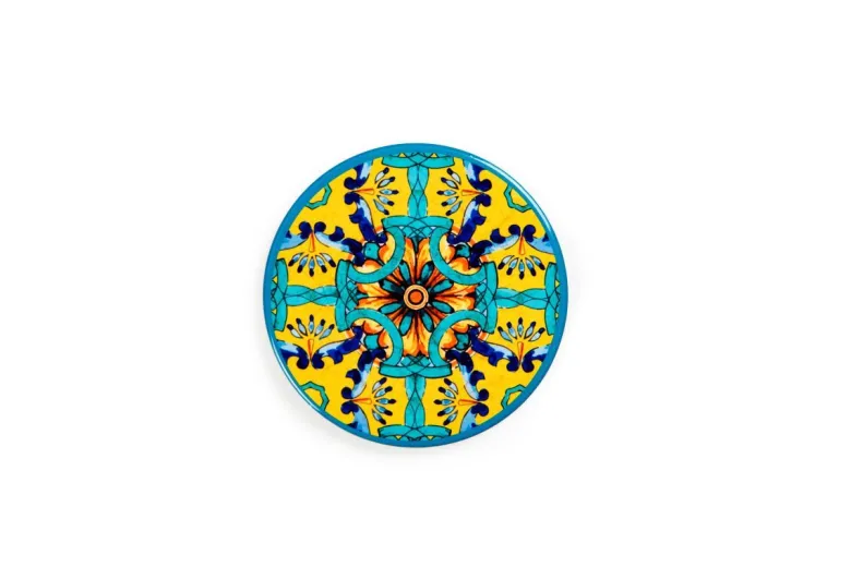 Sottobicchieri, 6 pezzi, ceramica, stile siciliano