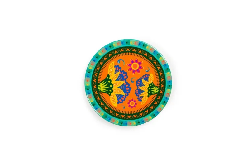 Sottobicchieri, 6 pezzi, ceramica, stile floreale
