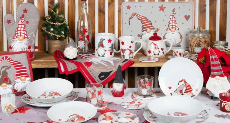 Sottobicchieri, 6 pezzi, ceramica, natalizi