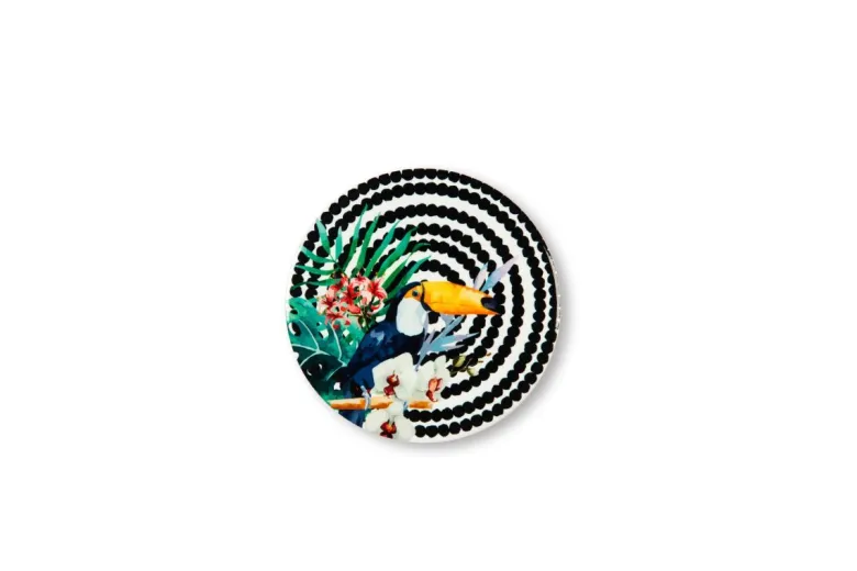 Sottobicchieri, 6 pezzi, ceramica, stile tropicale