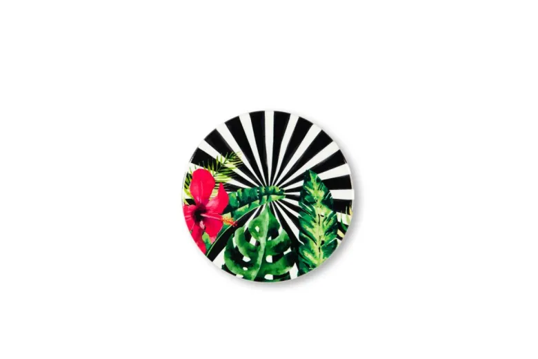 Sottobicchieri, 6 pezzi, ceramica, stile tropicale