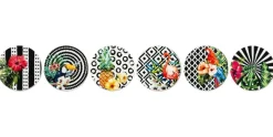 Sottobicchieri, 6 pezzi, ceramica, stile tropicale