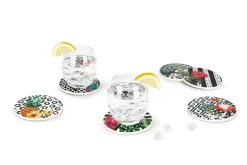 Sottobicchieri, 6 pezzi, ceramica, stile tropicale
