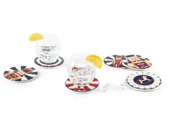 Sottobicchieri, 6 pezzi, ceramica, natalizi