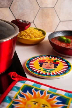 Sottopentola, 1 pezzo, ceramica, stile siciliano