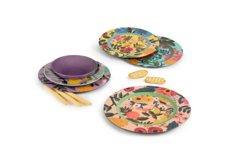 Sottopiatti, 6 pezzi, fantasia floreale, multicolore