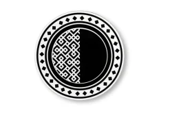 Sottopiatti, 6 pezzi, fantasia geometrica, bianco e nero