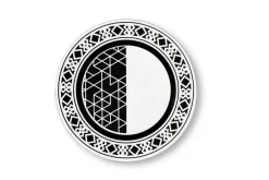 Sottopiatti, 6 pezzi, fantasia geometrica, bianco e nero
