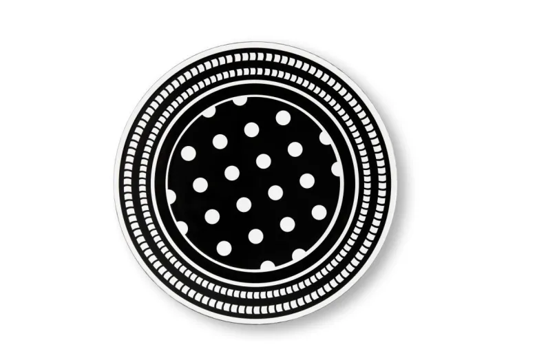 Sottopiatti, 6 pezzi, fantasia geometrica, bianco e nero