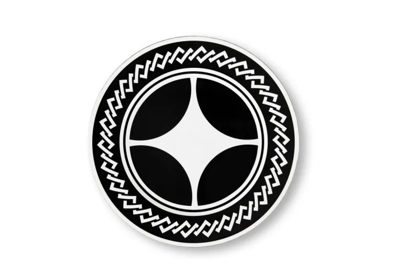 Sottopiatti, 6 pezzi, fantasia geometrica, bianco e nero