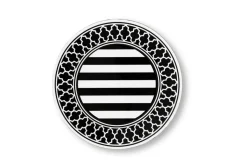 Sottopiatti, 6 pezzi, fantasia geometrica, bianco e nero