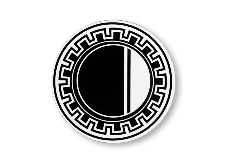 Sottopiatti, 6 pezzi, fantasia geometrica, bianco e nero