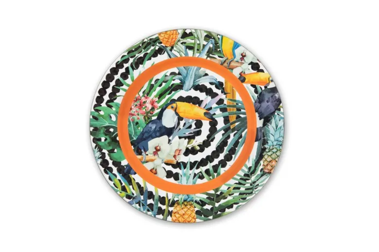 Sottopiatti, 6 pezzi, fantasia tropicale, multicolore