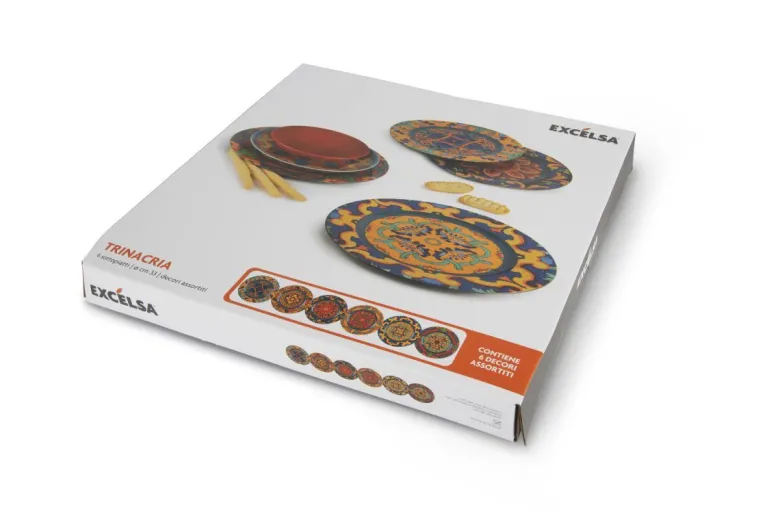 Sottopiatti, 6 pezzi, stile siciliano, multicolore