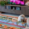 Tappeto arredo, fiori, multicolore, 165x110 cm