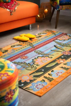 Tappeto arredo, fiori, multicolore, 165x110 cm