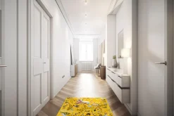 Tappeto da cucina, fantasia fiori messicani, 45x75 cm