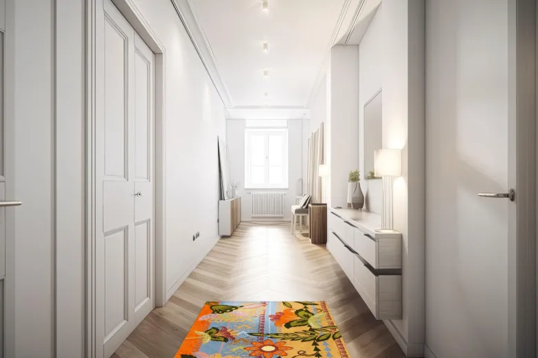 Tappeto da cucina, fiori, 45x75 cm