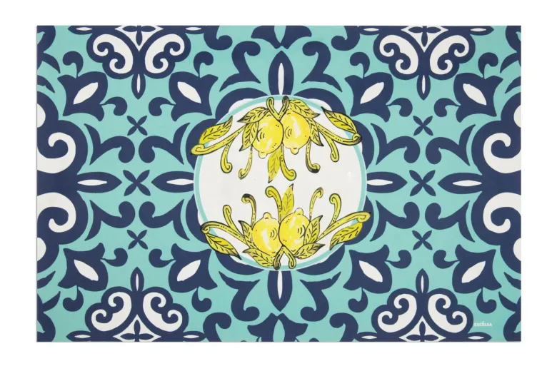 Tappeto multiuso, soft, 80x52 cm, con limoni