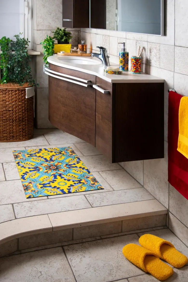 Tappeto multiuso, soft, 80x52 cm, stile siciliano