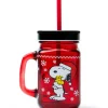 Tazza mug con cannunccia, 1 pezzo, snoopy natale, 480 ml