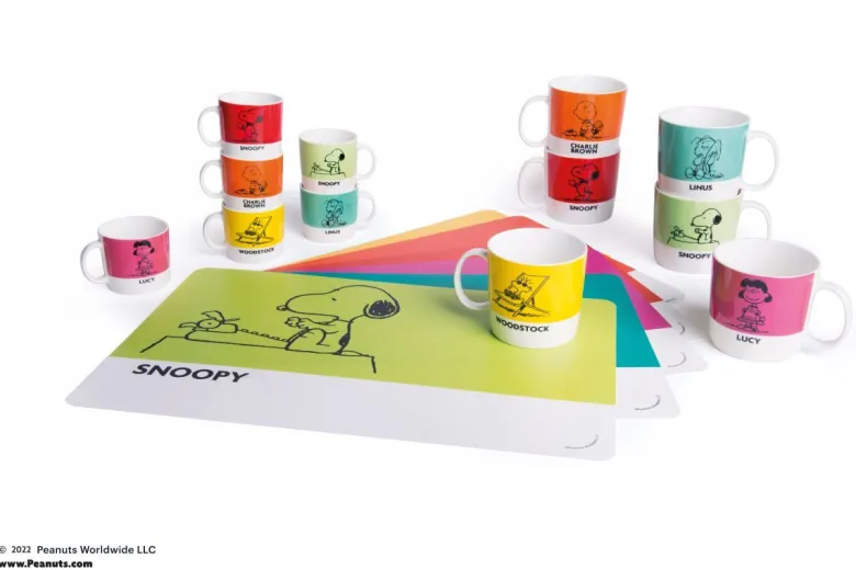 Tazze da latte, peanuts, 6 pezzi, multicolori
