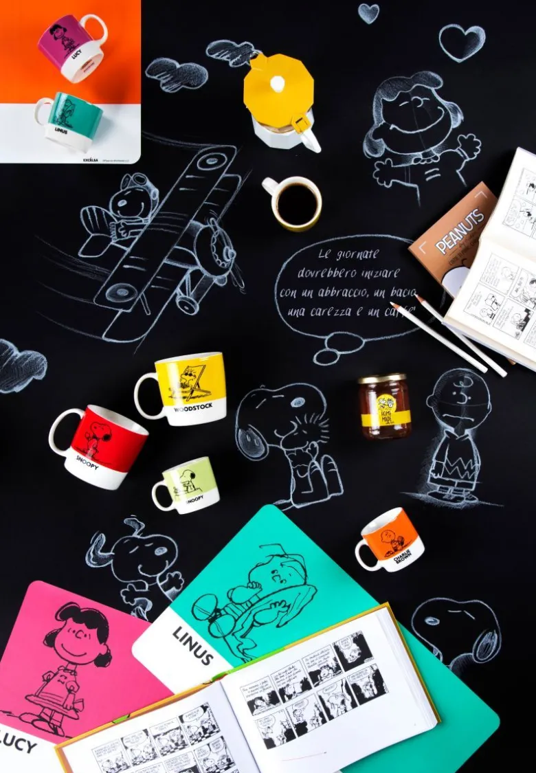 Tazze da latte, peanuts, 6 pezzi, multicolori