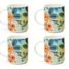 Tazze stile mug, 4 pezzi, floreale, impilabili