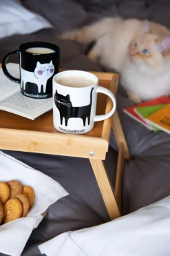 Tazze tipo mug, 2 pezzi, gattini, bianco e nero