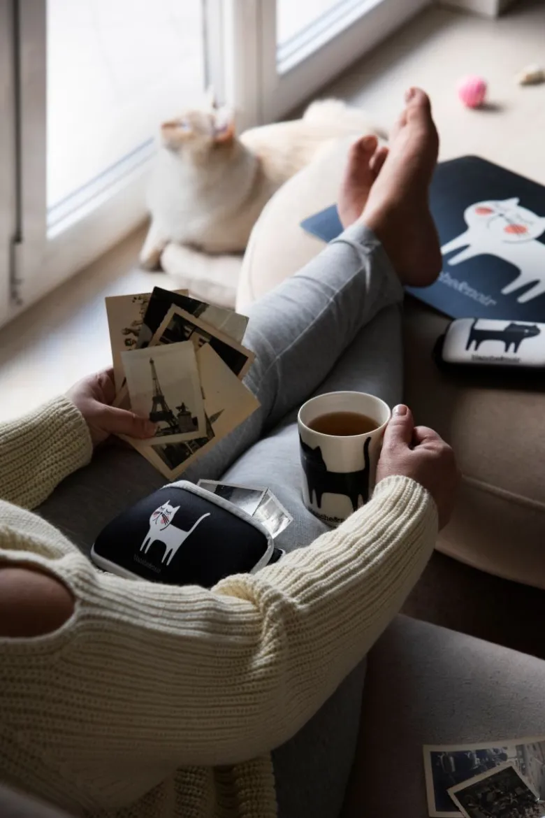 Tazze tipo mug, 2 pezzi, gattini, bianco e nero
