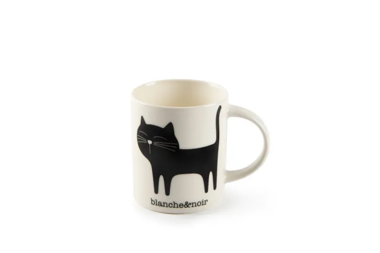 Tazze tipo mug, 2 pezzi, gattini, bianco e nero