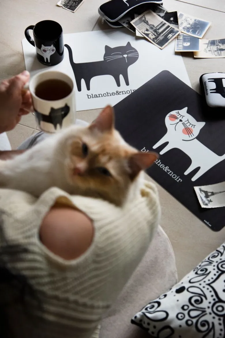 Tazze tipo mug, 2 pezzi, gattini, bianco e nero