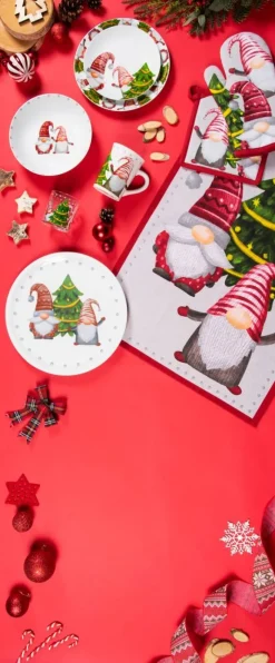 Tazze tipo mug, 4 pezzi, gnomo, natalizie
